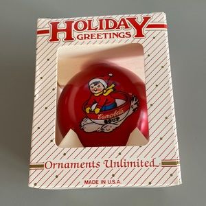 Campbell soup vintage Holiday Greetings ornament